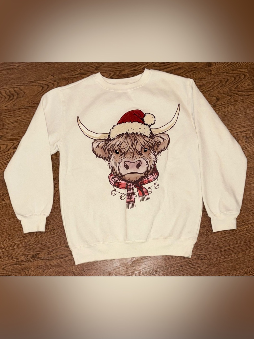 Freeze Cream Highland Cow Graphic Sweatshirt with Red Accents Size S/M